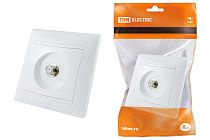 Розетка SAT (F-разъем) 0-2400МГц белая "Лама"  TDM