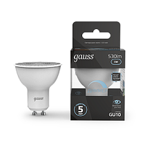 Лампа светодиодная Gauss MR16 GU10 5Вт 530lm 4100K Лампа светодиодная Gauss MR16 GU10 5Вт 530lm 4100K