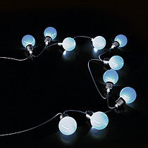 Гирлянда садовая  на солнечной батарее 10 LED ламп  Большие Шары Белый свет , 1/12
