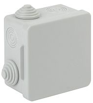 Коробка распаячная открытой установки IP54 КОР ЭРА (белый) 80х80х50мм, 7 гермовводов