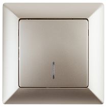 Выключатель ЭРА Intro Solo 4-102-04 IP20 10А 250В шампань одноклавишный с подсветкой