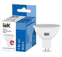 Лампа светодиодная MR16 софит 9Вт 230В 6500К GU5.3 IEK Лампа светодиодная MR16 софит 9Вт 230В 6500К GU5.3 IEK