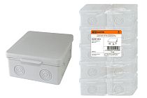 Коробка распаячная ОП 80х80х50мм, крышка, IP54, 7вх., без гермовводов  TDM