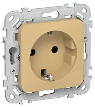 FLITE Розетка с заземлением с защитными шторками безвинтовое крепление 16А РСш11-1-ФлШм шамуа IEK