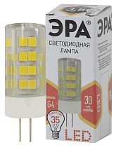 Лампа светодиодная ЭРА STD LED JC-3,5W-220V-CER-827-G4 капсула теплый свет керамика Лампа светодиодная ЭРА STD LED JC-3,5W-220V-CER-827-G4 капсула теплый свет керамика