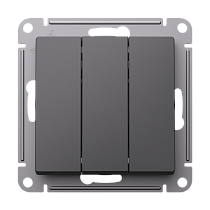 AtlasDesign Базальт Выключатель 3-клавишный, сх.1+1+1, 10АХ, механизм Systeme Electric (Schneider Electric)