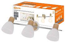 Светильник Спот, 3х40Вт, Е14, 230 В, 50 Гц, IP20, "Бутон", планка, ЭКО, сосна,  TDM