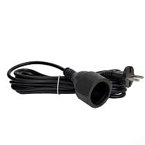 Удлинитель-шнур "DOMTOK" ПВС 2*1 б/з 5м, цвет черный