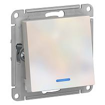 AtlasDesign Жемчуг Переключатель 1 клавишный с подсветкой  сх.6а, 10АХ Systeme Electric (Schneider Electric)