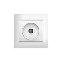 Розетка телевизионная одноместная серия "Севиль", с/у, тупиковая, 75Ом, ч/д 4-2400Мгц, белая (еврослот) UNIVERSAL