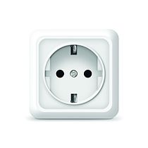 Розетка одноместная серия "Олимп" с/з, о/у, 16А, 220В, белая (еврослот) UNIVERSAL