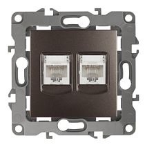 Розетка ЭРА 12 12-3108-13 бронза информационная 2XRJ45 двойная Розетка ЭРА 12 12-3108-13 бронза информационная 2XRJ45 двойная