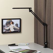 Настольный светильник, светодиодный ЭРА NLED-441-7W-BK на струбцине, черный