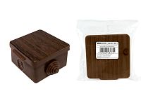 Коробка распаячная ОП 65х65х50мм, крышка, "ЭКО" (венге), IP54, 4вх. инд. штрихкод  TDM