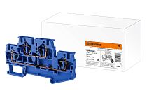 Зажим двухуровневый клеммный безвинтовой (ДЗКБ) 4 мм2 40А синий  TDM