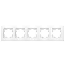 Рамка пятиместная горизонтальная UNIVERSAL серия "Афина" белая (еврослот)