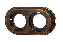 Рамка двухпостовая, серия Лизетта,пластик, цвет Бронза Bironi