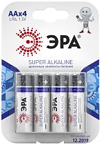 Элемент питания ЭРА LR6-4BL алкалиновый