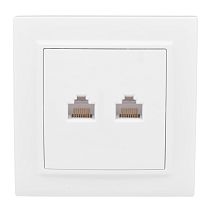 Розетка RJ-45 2-местная СП Минск  белая EKF