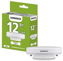 Лампа светодиодная T80 таблетка 12Вт 230В 4000К GX53 GENERICA IEK