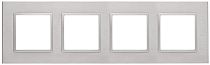 Рамка ЭРА Elegance 14-5204-03 для выключателей и розеток четверная металл алюминий