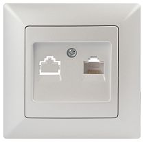Розетка ЭРА Intro Solo 4-303-06 информационная RJ45, IP20, скрытой установки, перламутр