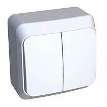 ЭТЮД открытая установка Белый Выключатель 2 клавишный Systeme Electric (Schneider Electric)