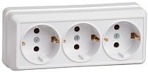 РС23-3-ОБ Розетка 3местная с заземлением 16А открытое устройство ОКТАВА (белый) IEK РС23-3-ОБ Розетка 3местная с заземлением 16А открытое устройство ОКТАВА (белый) IEK