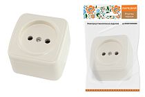 Розетка 2П открытой установки IP20 10А, сл. кость "Дача" Народная TDM