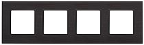 Рамка ЭРА Elegance 14-5204-05 для выключателей и розеток четверная металл чёрный