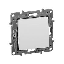 ETIKA Выключатель 1-клавишный проходной самовозвратный 6А безвинтовое крепление белый