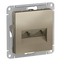 AtlasDesign Шампань Розетка компьютерная 2-ая RJ45+RJ45, кат.5E Systeme Electric (Schneider Electric) AtlasDesign Шампань Розетка компьютерная 2-ая RJ45+RJ45, кат.5E Systeme Electric (Schneider Electric)