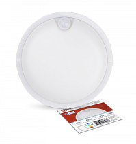 Светильник светодиодный герметичный СПП ОAД-1565-КРУГ 15Вт 6500К 1350Лм с оптико-акустическим датчиком IP65 140мм IN HOME