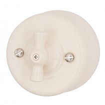 Выключатель 1кл., керамика, цвет Песочное золото Bironi