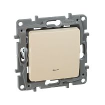 ETIKA Выключатель 1-клавишный с подсветкой/индикацией 10А безвинтовое крепление слоновая кость