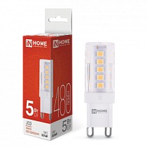 Лампа светодиодная LED-JCD 5Вт 230В G9 4000К 480Лм IN HOME Лампа светодиодная LED-JCD 5Вт 230В G9 4000К 480Лм IN HOME