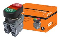 Кнопка двойная MPD4-11R (зеленая/красная) (LED) в сборе d22мм/220В (ПУСК/СТОП) линза красная TDM Кнопка двойная MPD4-11R (зеленая/красная) (LED) в сборе d22мм/220В (ПУСК/СТОП) линза красная TDM