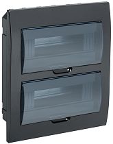 Корпус модульный пластиковый ЩРВ-П-24 IP41 встраиваемый черный  IEK