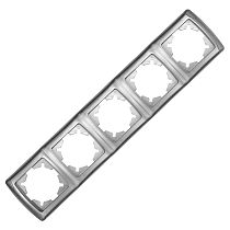 "Маргарита" Рамка 5-ти местная горизонтальная серебро