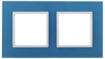 Рамка для выключателей и розеток двойная ЭРА Elegance 14-5102-28 стекло голубой