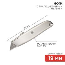 Нож с трапециевидным выдвижным лезвием REXANT Нож с трапециевидным выдвижным лезвием REXANT