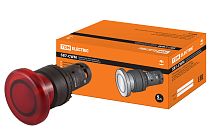 Кнопка грибовидная SB7-CWM42-220V(LED) d35мм 1р красная  TDM