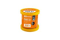 Припой ПОС 61, трубка с канифолью, ГОСТ 21931-76, Ø2 мм, 200 г, катушка, серия "Алмаз"  TDM