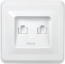 РК10-2-ВБ Розетка 2-ая компьютерная RJ45 Cat5e ВЕГА белый  IEK
