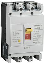 Автоматический выключатель трехполюсный 125А 20кА ВА66-33 GENERICA IEK