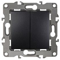 Выключатель ЭРА 12 12-1004-05 10А 250В антрацит двухклавишный