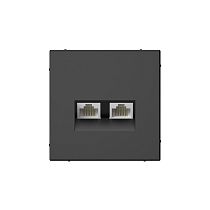 ArtGallery Базальт Розетка двойная компьютерная RJ45+RJ45, кат. 5е, механизм Systeme Electric (Schneider Electric)