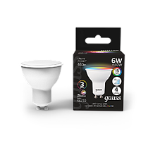 Лампа светодиодная Gauss Smart MR16 6Вт GU10 RGBВт+dim Лампа светодиодная Gauss Smart MR16 6Вт GU10 RGBВт+dim