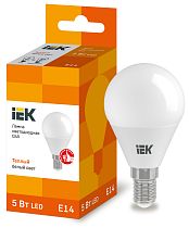 Лампа светодиодная G45 шар 5Вт 230В 3000К E14  IEK