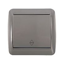 Выключатель одноклавишный проходной "UNIVersal", серия "Клио", открытой установки, IP44, серый
